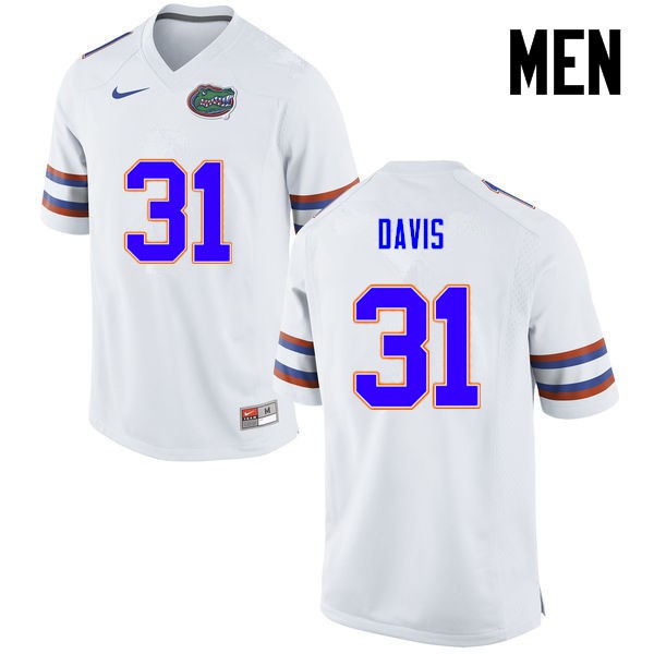 Florida Gators Men #31 Shawn Davis College Football Jersey White